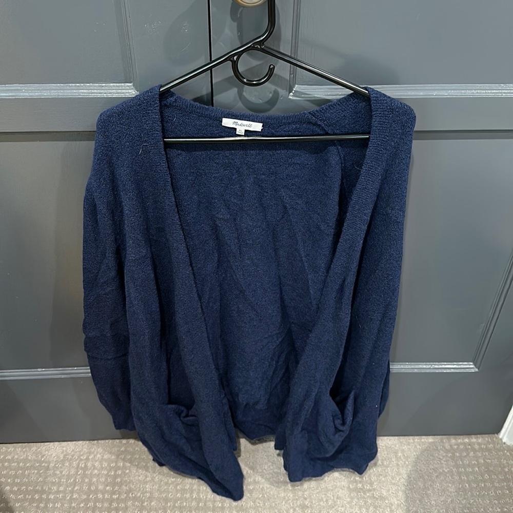 Madewell soft navy blue cardigan size XL